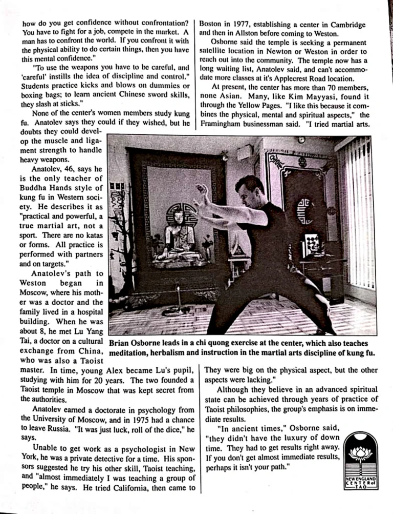Scan of the article "An Old Philosophy Translated To West" part #1